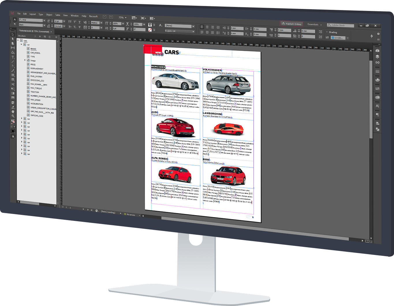 indesign excel data merge