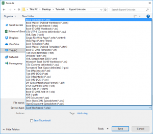 Export as Unicode FREE Excel Add-In - Pagination.com