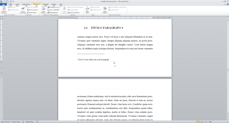 Come impaginare una tesi di laurea con Ms Word - Pagination.com