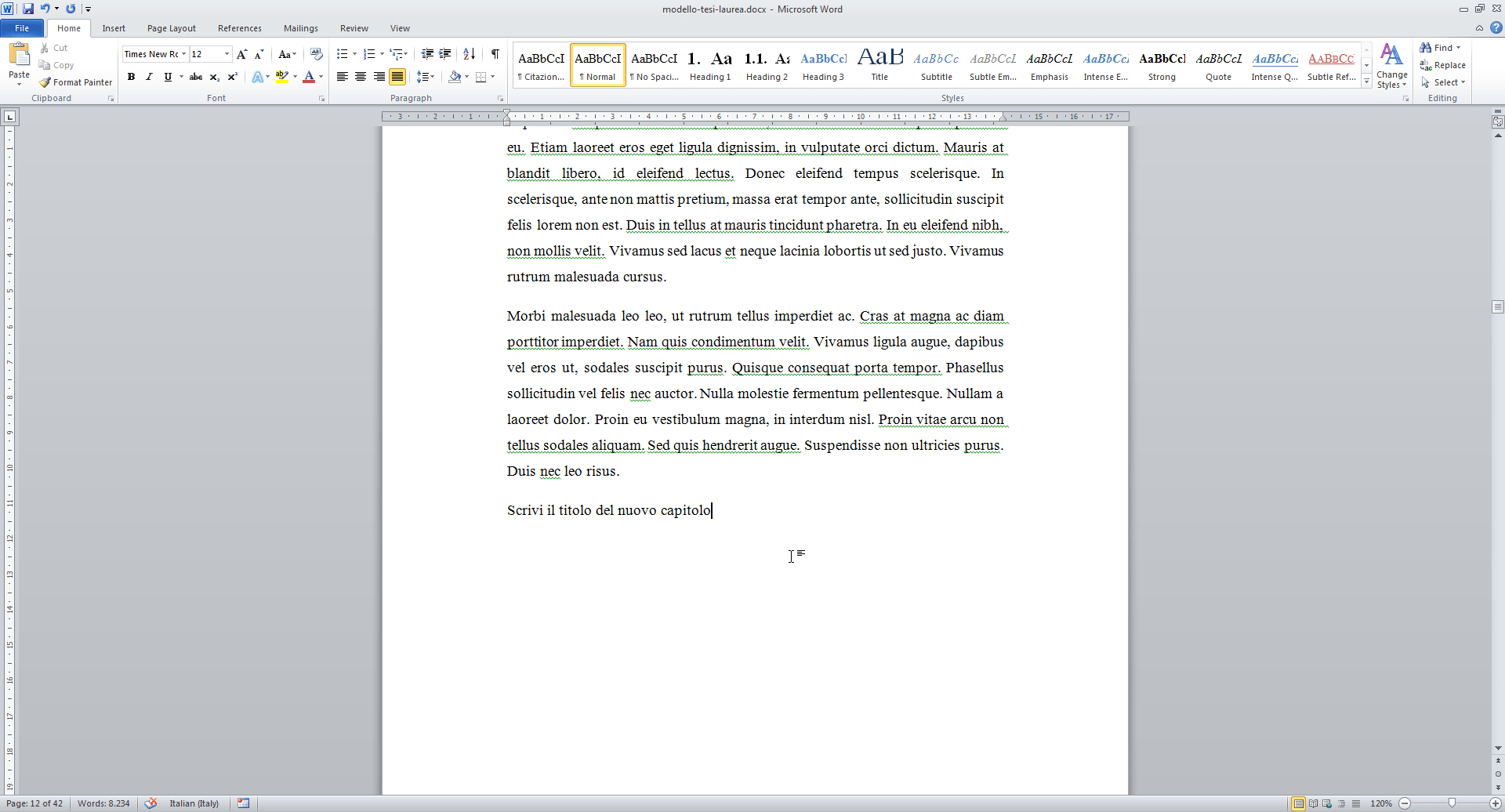 Come impaginare una tesi di laurea con Ms Word - Pagination.com