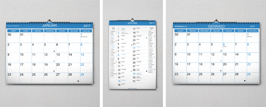 modele calendrier indesign