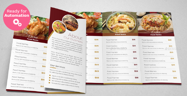 Image of a trifold menu template