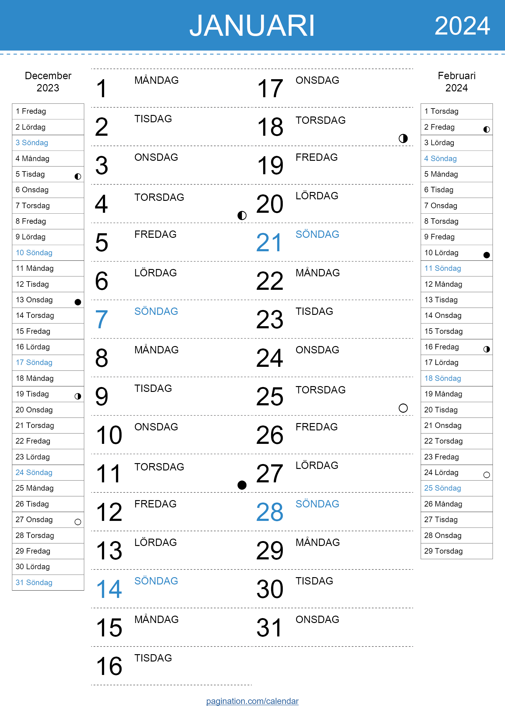 Kalender InDesign Svenska Swedish Pagination